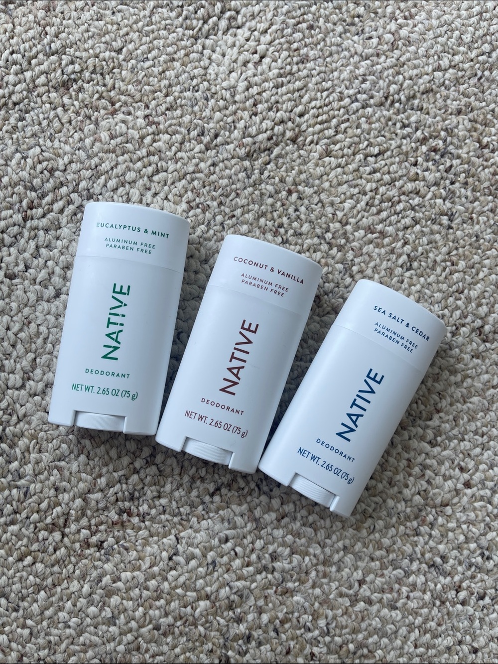 Native deodorant sea salt&cedar/coconut & vanilla/ Eucalyptus & mint